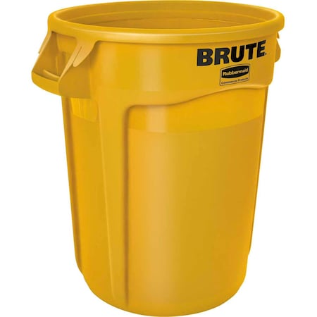 RUBBERMAID  Round Container - 32-Gallon Capacity - Yellow